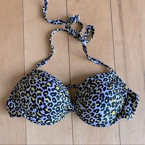Xhiliration Cheetah Print Swim Bikini Top